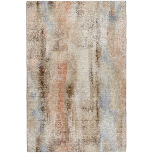 Dream Shag Premium Machine Washable Abstract ADS537 Beige 9 ft. x 12 ft. Area Rug