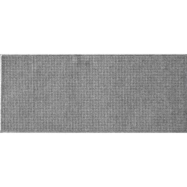 Bungalow Flooring Waterhog Squares 22 in. x 60 in. PET Polyester Indoor Outdoor Door Mat Medium Gray