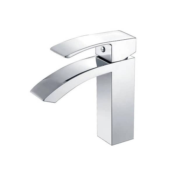 Luxurious Modern Single Hole Single-Handle Low-Arc Bathroom Faucet in Chrome