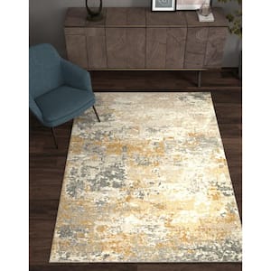 Maeva Gold 5 ft. x 8 ft. Ombre Transitional Area Rug