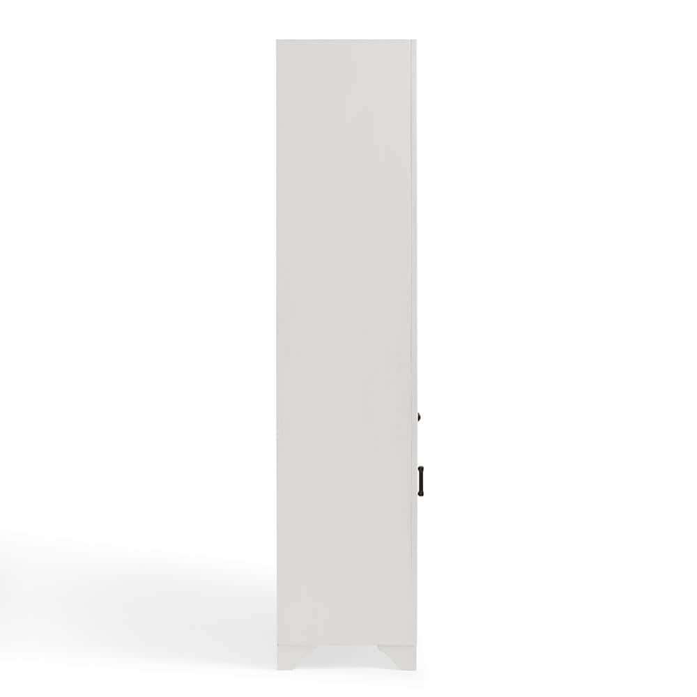 Tara White Linen Cabinet with Adjustable Metal-Hardware Shelving