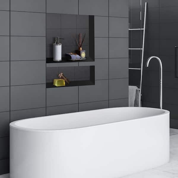 17 in. W x 25 in. H x 3.8 in. D Shower Niche Ready for Tile Double Shelf for Shampoo, Toiletry Storage in Black