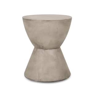 Montreal Light Grey Round Stone Outdoor Patio Side Table