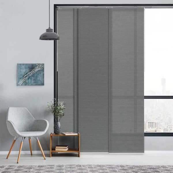 Godear Design Night Owl Cordless Semi-Sheer Vertical Sliding Door Blind with 23 in. Slats Up to 86 in. W x 96 in. L