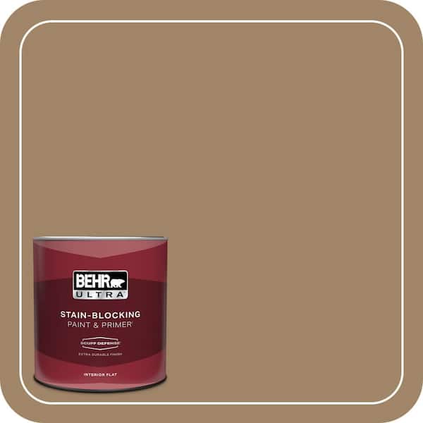 BEHR ULTRA 1 qt. Home Decorators Collection #HDC-NT-28 Soft Bronze Extra Durable Flat Interior Paint & Primer