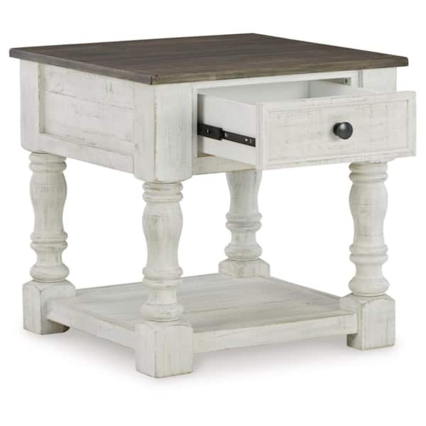 Signature DESIGN BY ASHLEY Havalance 25 in. White/ Gray Squre Wood