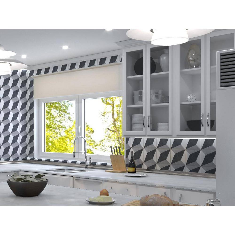 Luv Charmed Blue and Gray 8" Glazed Porcelain Tile