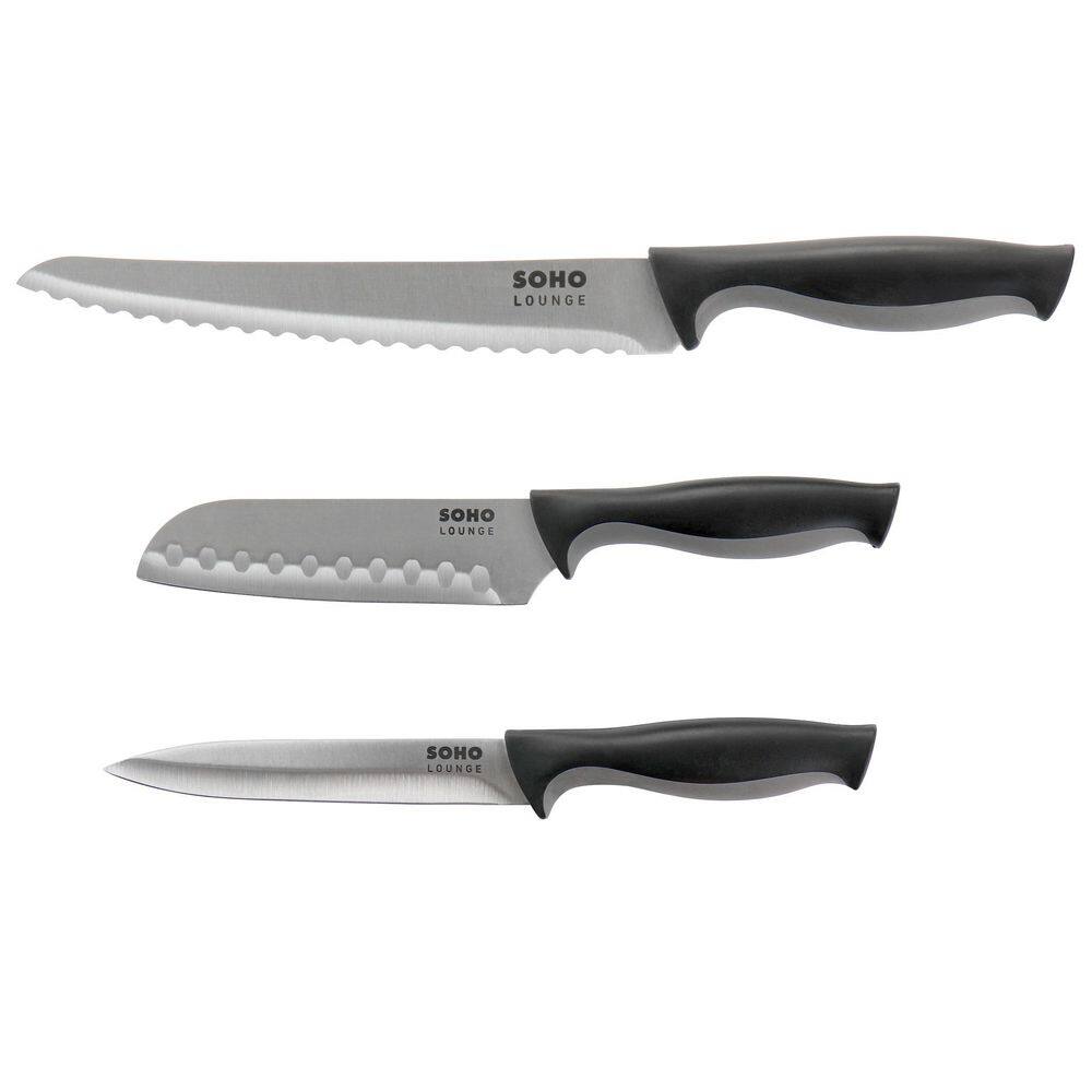 Gibson Soho Lounge 16-Piece Stainless Steel Knife Set with Black Acrylic Stand