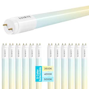 12-Watt 3 ft. Linear T8 LED Tube Light Bulb 3 Color Selectable Single and Double End Powered 1560 Lumens F25T8 (12-Pack)