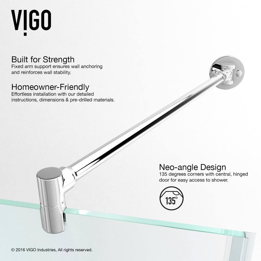 Verona 42" Frameless Neo-Angle Shower Enclosure with Brushed Nickel Hardware