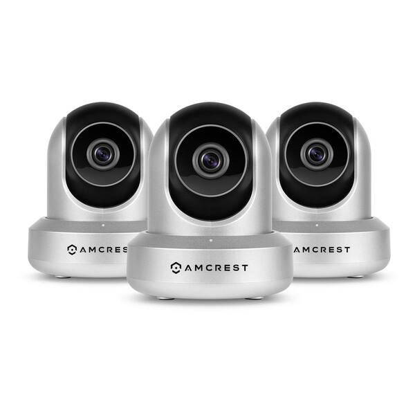 Amcrest ProHD 1080P Wi-Fi Wireless IP Security Camera - 1080P (1920TVL), IP2M-841 Silver (3-Pack)