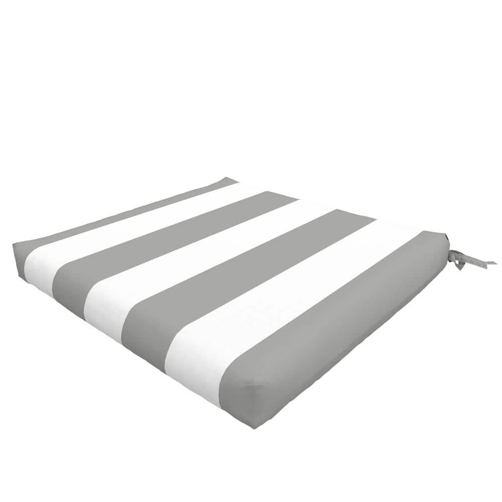 Slate Grey and White Stripe Adirondack Chair Cushion Set
