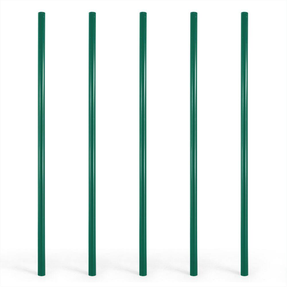 Green Galvanized 2-3/8 in. x 2-3/8 in. x 7 ft. Steel Corner Chain Link Fence Terminal Post (5 Pack) price history on PriceWatchPro