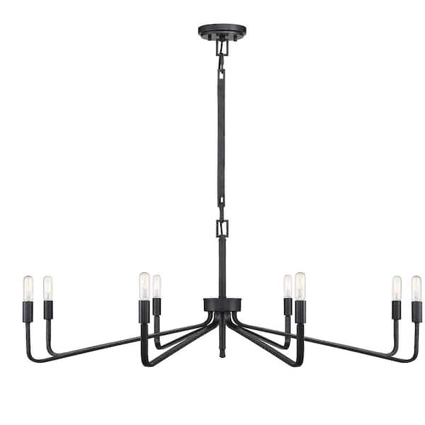 Salem 40 in. W x 14 in. H 8-Light Forged Iron Chandelier
