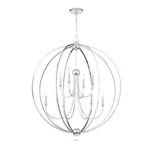 Sylvan 8-Light Polished Nickel Cage Chandelier