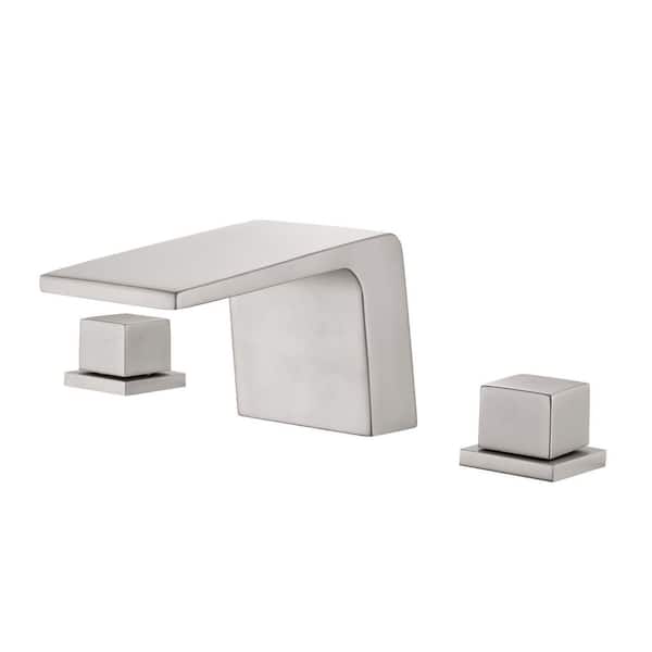 Satico 2-Handle Deck Mounted Roman Tub Faucet in Brushed Nickel
