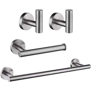 16 in. Wall Mounted, Towel Bar in Brushed Nickel, 4-Piece