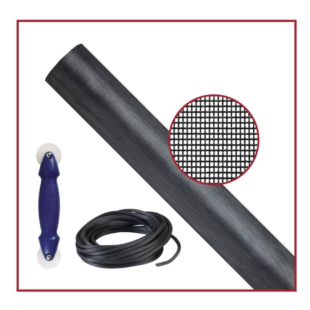 36 in. x 84 in. Charcoal Fiberglass Extra-Strength All-In-One Screen Repair