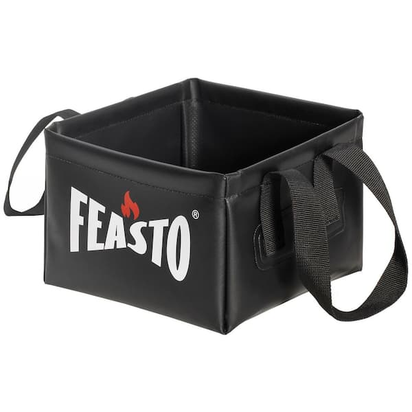 Collapsible Water Bucket for Grill Brush Cleaning,Square Dunk Tank for Steam Grills(Bucket Only,No Brush Included),Black