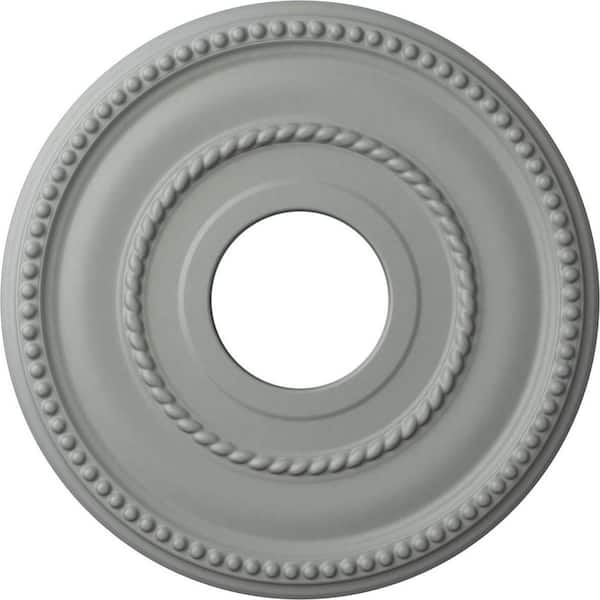 Ekena Millwork 12-1/8" x 3-5/8" I.D. x 3/4" Valeriano Urethane Ceiling Medallion (Fits Canopies upto 6-1/4"), Primed White
