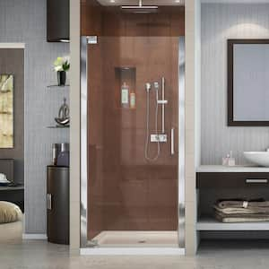 Elegance 27 in. to 29 in. x 72 in. Semi-Frameless Pivot Shower Door in Chrome