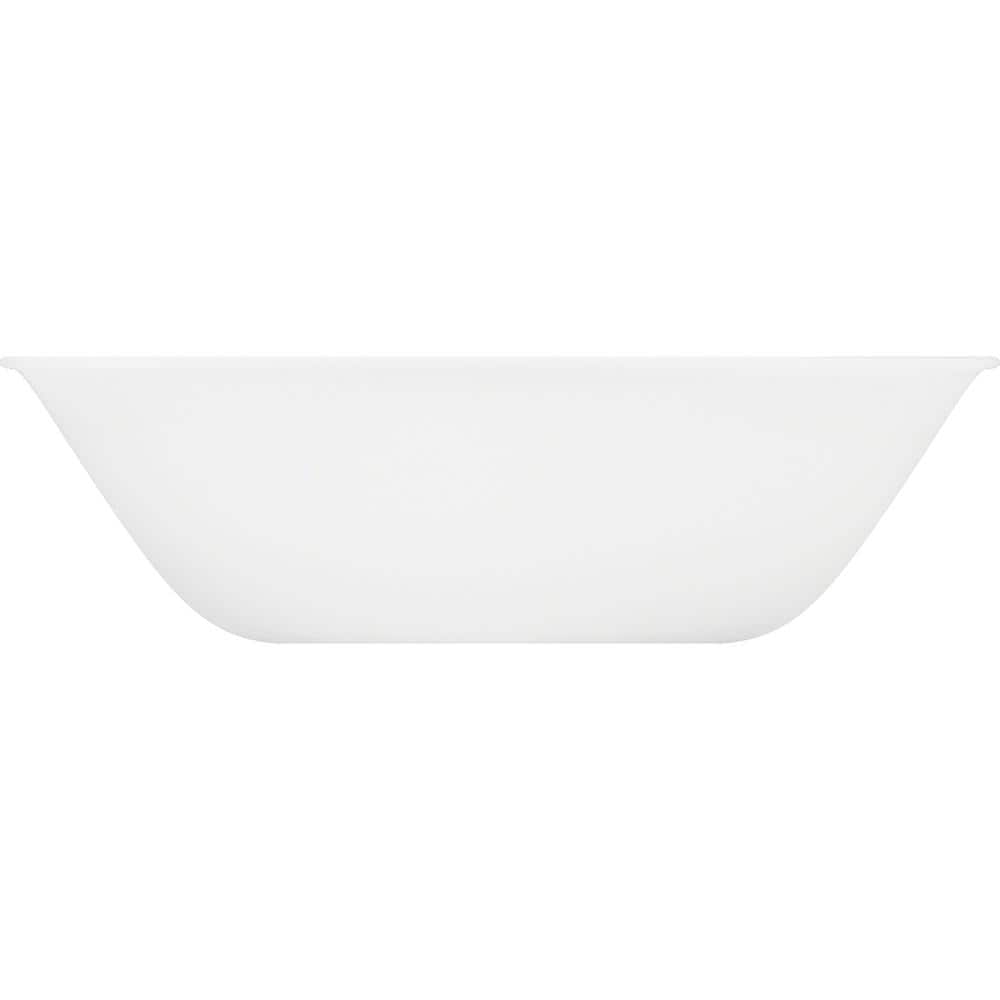 Square White Glass 32oz Serving Bowls, Set of 2