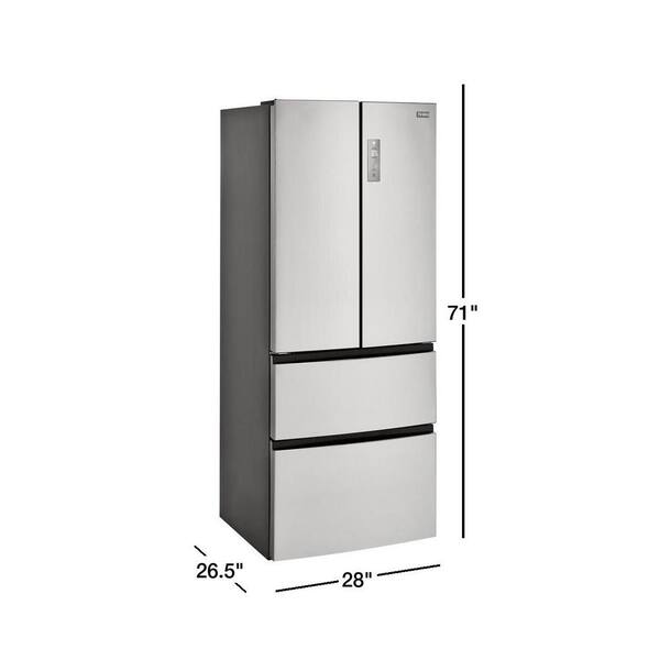 Haier 15 0 Cu Ft French Door Refrigerator In Stainless Steel Fingerprint Resistant Hrf15n3ags The Home Depot