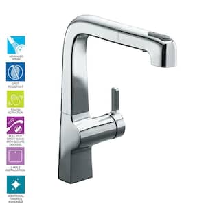 Evoke Single-Handle Pull-Out Sprayer Kitchen Faucet In Polished Chrome