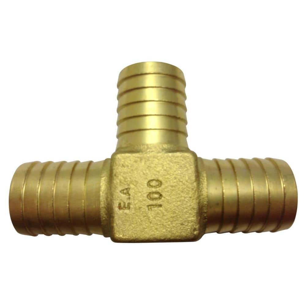 Water Source in. x in. x in. Barbed Brass Yard Hydrant Tee HTB100NL  The Home Depot