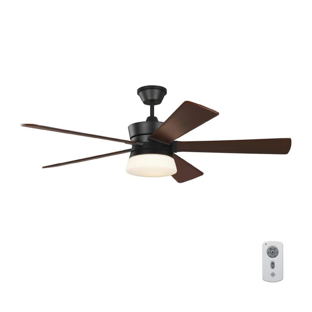 UPC 014817606263 product image for Atlantic 56 in. Integrated LED Indoor Midnight Black Ceiling Fan with Dark Walnu | upcitemdb.com