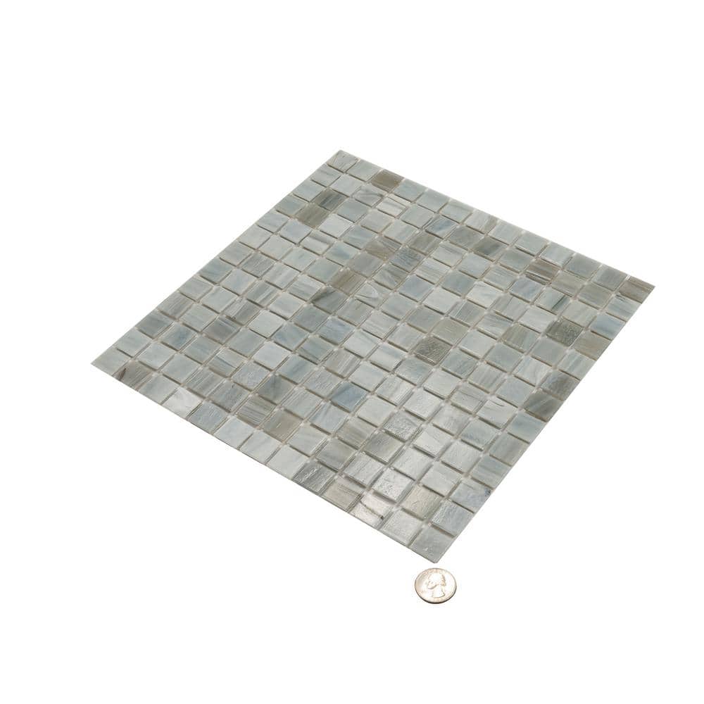 Celestial 12" x 12" Ash Gray Glass Mosaic Tile