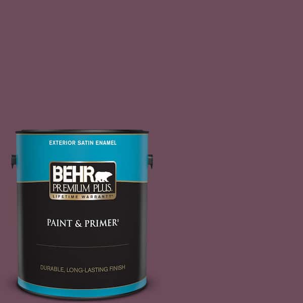 BEHR PREMIUM PLUS 1 gal. #PPU1-20 Spiced Plum Satin Enamel Exterior Paint & Primer