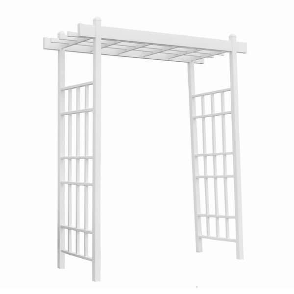 Dura-Trel 86 in. x 57 in. PVC Vinyl Outdoor Garden Patio Arbor