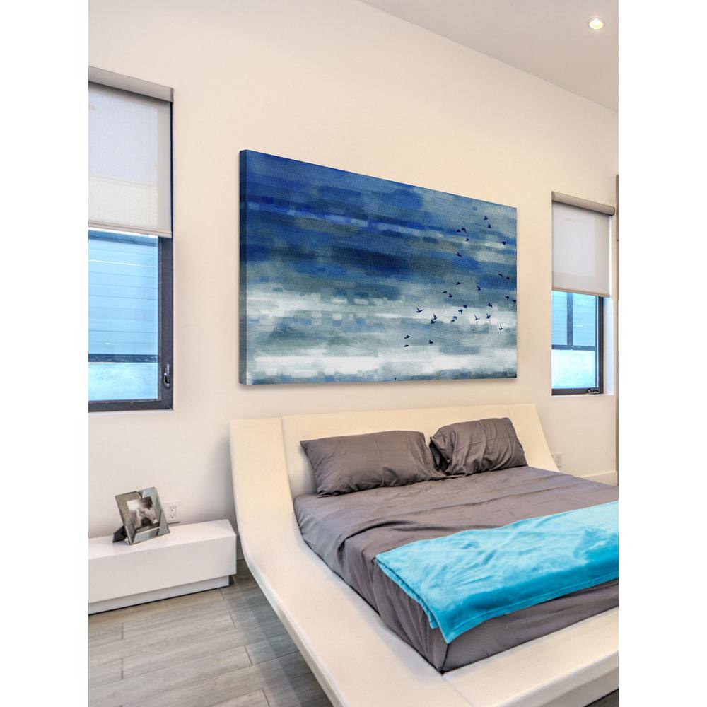 Blue and White Birds in Flight Canvas Wall Art 16" x 24"