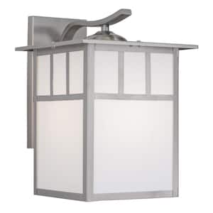 Mission Stainless Steel 1 Light Rectangle Outdoor Wall Lantern White Glass