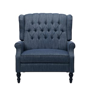 Apaloosa Navy Blue Fabric Standard (No Motion) Recliner with Tufted Cushions
