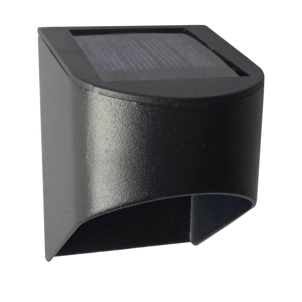 Deck Impressions Solar Black Integrated LED Downcast Deck Rail Light (2-Pack)  The Home Depot