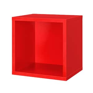 CLIC 14.8 in. x 14.8 in. x 12.8 in. Red MDF Floating Decorative Wall Shelf with Brackets