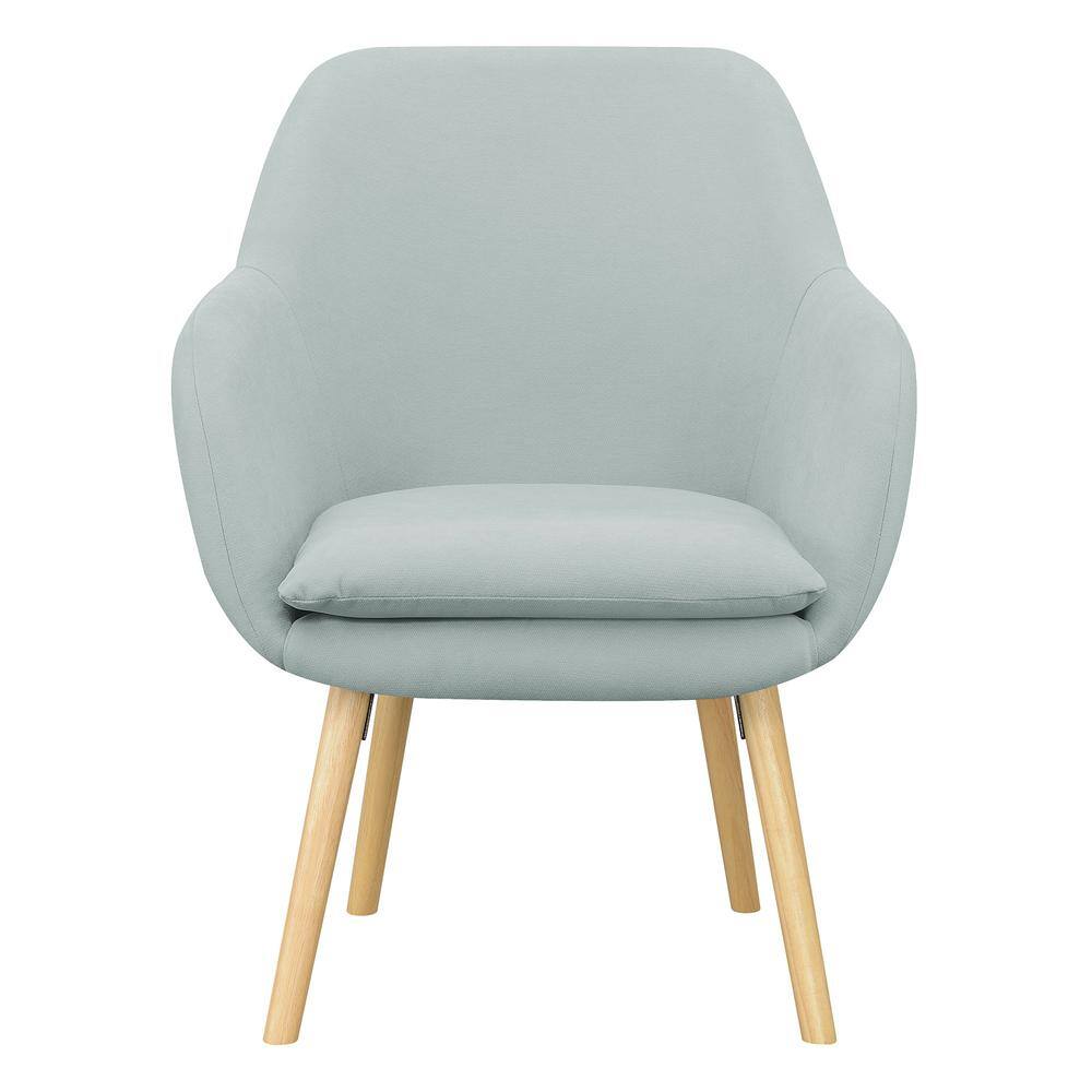Charlotte Sea Foam Blue Velvet Wood Accent Chair