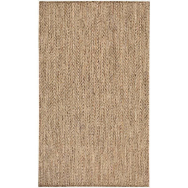 Horizon Indoor/Outdoor Natural 3 ft. x 5 ft. Geometric Contemporary Area Rug