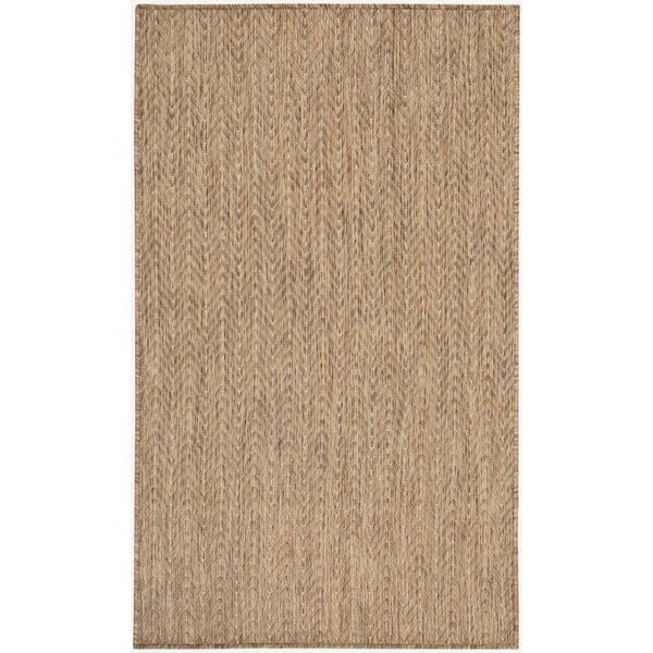 Horizon Indoor/Outdoor Natural 3 ft. x 5 ft. Geometric Contemporary Area Rug
