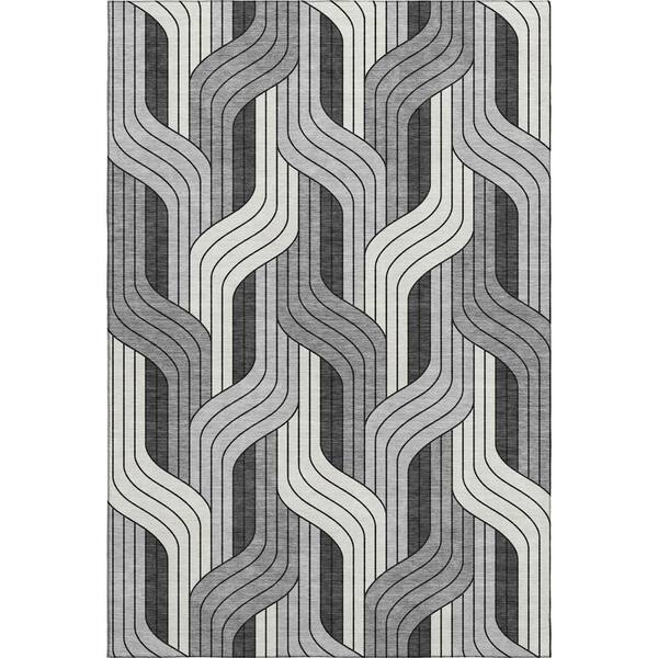 Mayfield Premium Machine Washable Abstract AMF2422 Ivory 10 ft. x 14 ft. Area Rug