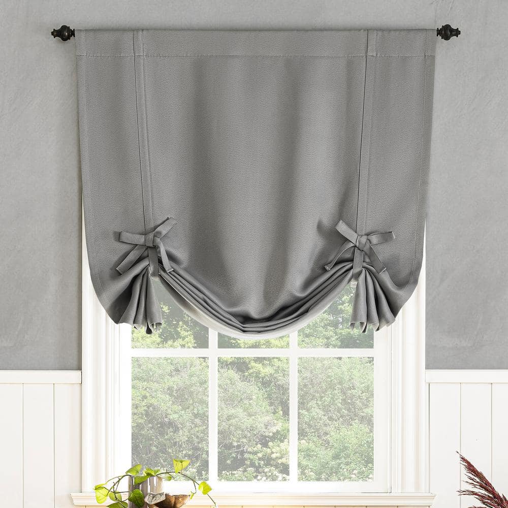 Gavin Energy Saving Gray Polyester 40 in. W x 63 in. L Rod Pocket Tie-Up Balloon Shade Blackout Curtain (Single Panel) price history on PriceWatchPro