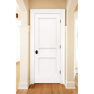 32 in. x 80 in. Tria Modern White Left-Hand Mirrored Glass Molded Composite Single Prehung Interior Door