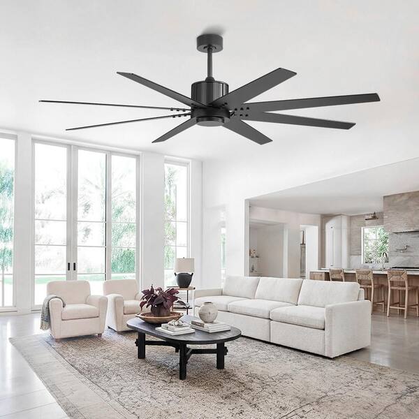 MLiAN 64 in 8-Plywood Black Blades Indoor Black Standard Ceiling