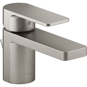 Parallel Single-Handle Single Hole Bathroom Faucet in Vibrant Brushed Nickel