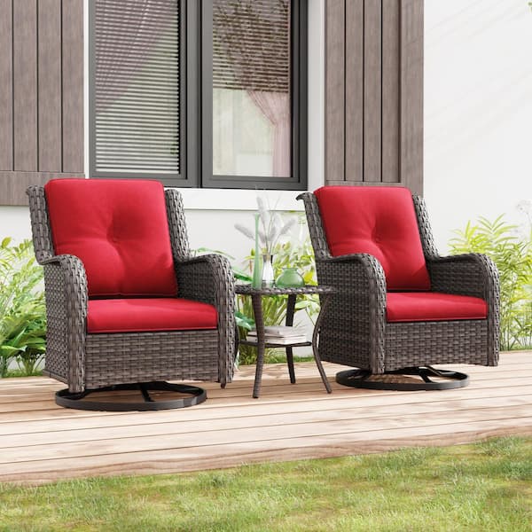 Gardenbee 22 in. x 24 in. 2-Piece Outdoor Lounge Chair Replacement Cushion Set in Red