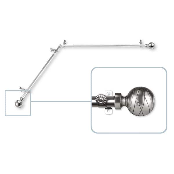 Rod Desyne Arman 48 in. - 84 in. Single Curtain Rod in Satin Nickel with Finial