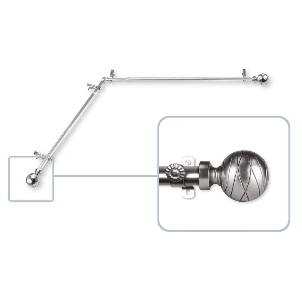 Arman 13/16 in. Dia 120-170 in. L Corner Window Single Curtain Rod in Satin Nickel price history on PriceWatchPro