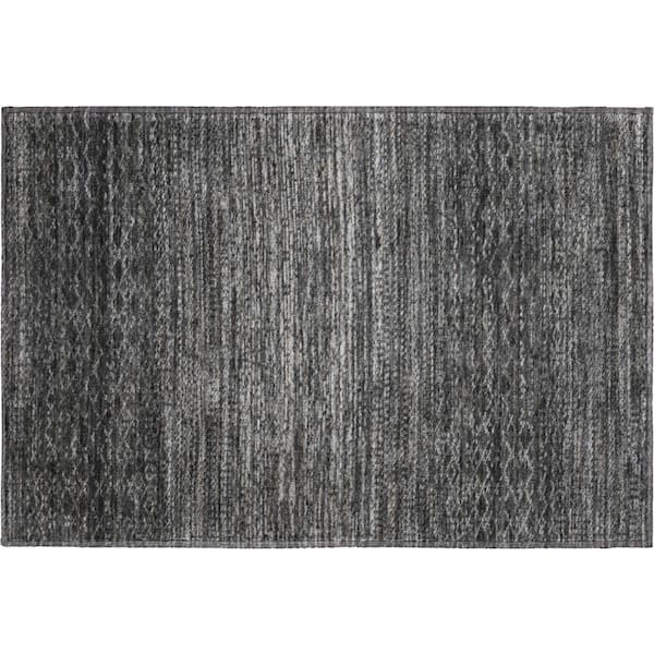 Mayfield Premium Machine Washable Abstract AMF2150 Charcoal 2 ft. x 3 ft. Accent Rug